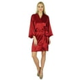 thumbnail image 5 of Bimba Women Getting Ready Bridesmaid Robes Red Satin Short Robe, 5 of 5
