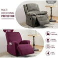 thumbnail image 4 of AuraLane Recliner Chair Cover with Storage Pockets,Stretchable Striped Slipcover for 1-Seater Chairs, 4 of 8
