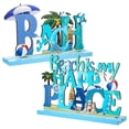 thumbnail image 5 of Beach Sign Ocean Navigation Animal Party Decor Beach Happy Center Beach Sign Wooden Table Decorations Beach Sea Decoration Board Dining Interior House Home Bathroom Decor Clearance, 5 of 7