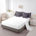 thumbnail image 5 of Feelyou Bowknot Bedding Comforter Set 7pcs, Black Purple Watercolor King Bedding Sets, 5 of 8