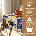 thumbnail image 4 of Truck Plaid Tablecloth, Thanksgiving Table Cover, American Flag Outdoor Tablecloth,4th of July Square Table Cloth, Waterproof Tablecloths Stainproof for Party Kitchen Decoration 54×54in, 4 of 6