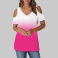 thumbnail image 7 of CHUMUD Womens Cold Shoulder Tops Gradient Color V Neck Short Sleeve Summer T Shirts Basic Tees, 7 of 7