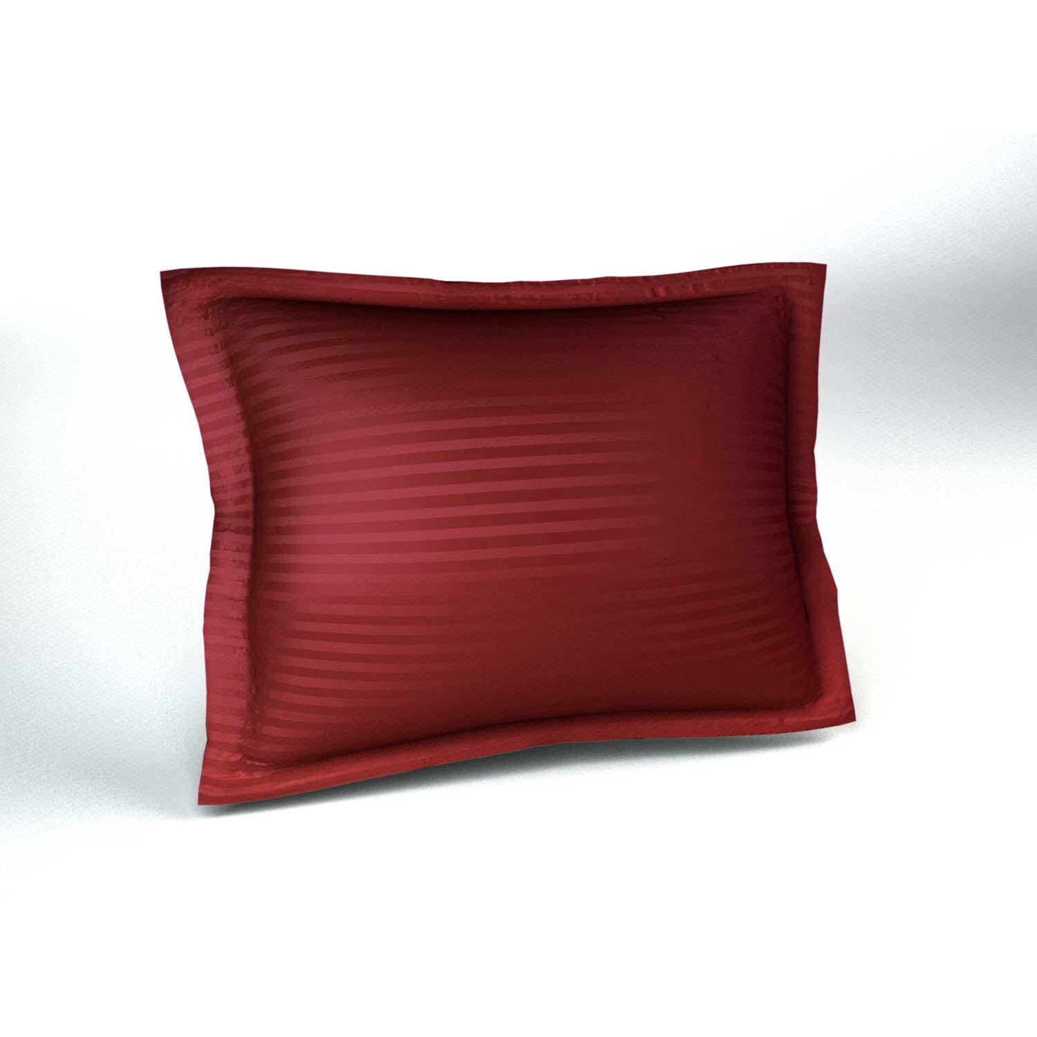 Red Wine Pillow Shams King Size Decorative Sateen Striped Pillow Case