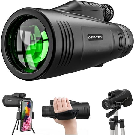 Monocular Telescope 12x50 High Definition With Quick Smartphone Adapter&Tripod&Hand Strap Waterproof Night Vision Monoculars for Bird Watching Hunting