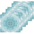 thumbnail image 6 of Coolnut 6 PCS Aqua Turquoise Mandala Washcloths, 12 X 12 Inches Cotton Wash Cloths, Highly Absorbent and Soft Face Towels for Bathroom,Gym,Hotel and Spa, 6 of 6