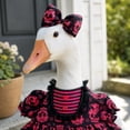 thumbnail image 4 of 2 Pack Halloween Porch Goose Outfits, Skull Pattern Goose Clothes with Head Bow Decor, Spooky Themed Porch Goose Outfit for Fall Outdoor Porch Display Party Decoration, 4 of 6