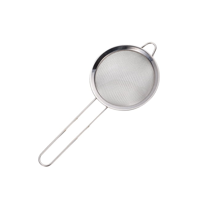 Fine Mesh Stainless Steel Kitchen Sieve Strainer with Hook, 10.83x5.16 Inch for Washing Rice Quinoa Sifting Flour Baking, Durable Easy Grip Handle for Draining Pasta Vege