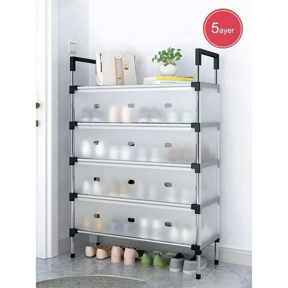 YFLXDMLYYSC 5 Tiers Dustproof Shoe Rack, Space Saving Shoe Cabinet Organizer With Metal Frame For Indoor, Home, Dorm