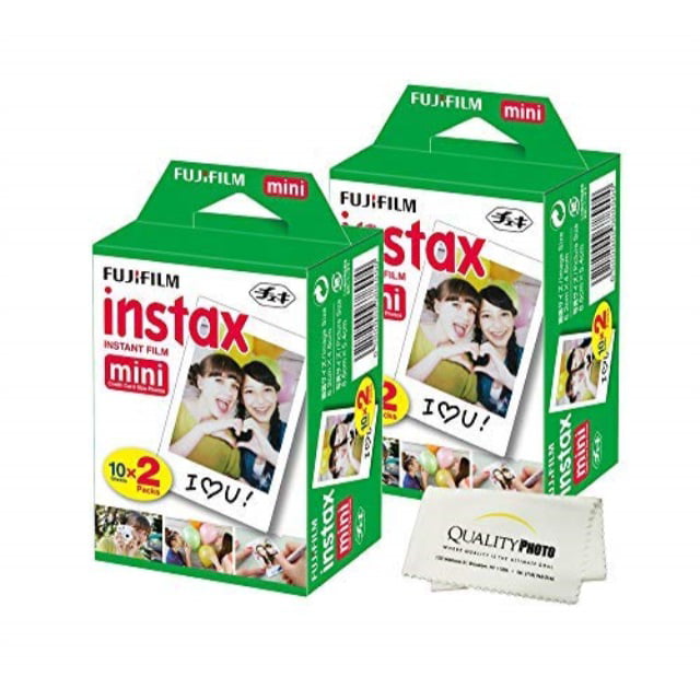 afvisning frokost Persuasion fujifilm instax mini instant film 4 pack 40 sheets (white) for fujifilm  mini 8 & mini 9 cameras + quality photo microfiber cloth - Walmart.com