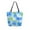 Watercolor Blue Cornflowers, variant on Open Top Canvas Tote Bag with Zipper Reusable Shopping Bag 13.5x15" Roomy Carryall Various Shades Autumn Leaves