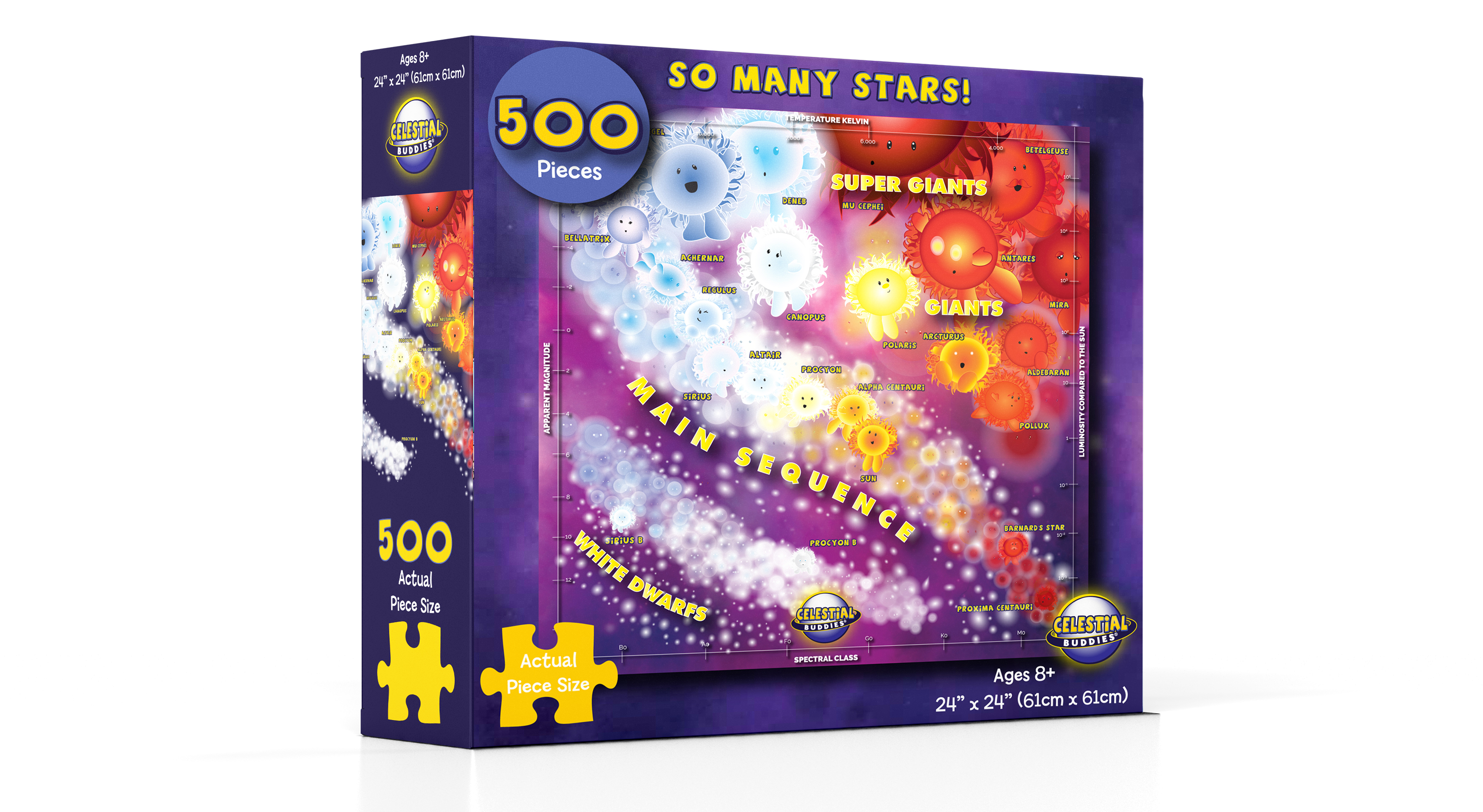 Celestial Buddies So Many Stars! 500 Piece Jigsaw Puzzle - Educational Learning & Astronomy Fun for Ages 8+