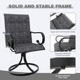 thumbnail image 5 of MELLCOM Patio Swivel Chair Set of 2, High Back Padded Textilene Outdoor Dining Chairs with E-Coating Metal Frame, All-Weather Outdoor Furniture Rocker for Backyard, Porch, Garden, Lawn, Grey, 5 of 8