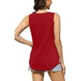 thumbnail image 3 of Fantaslook Tank Tops for Women Pleated Square Neck Sleeveless Summer Tops Curved Hem Flowy Shirts, 3 of 10