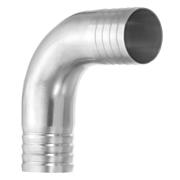Uxcell 1 1/4in Sanitary Hose Barb Fitting, 90 Degree Elbow Hose Barb Pipe Fitting Barbed 304 Stainless Steel for Brewery Winery Food Processing Equipment
