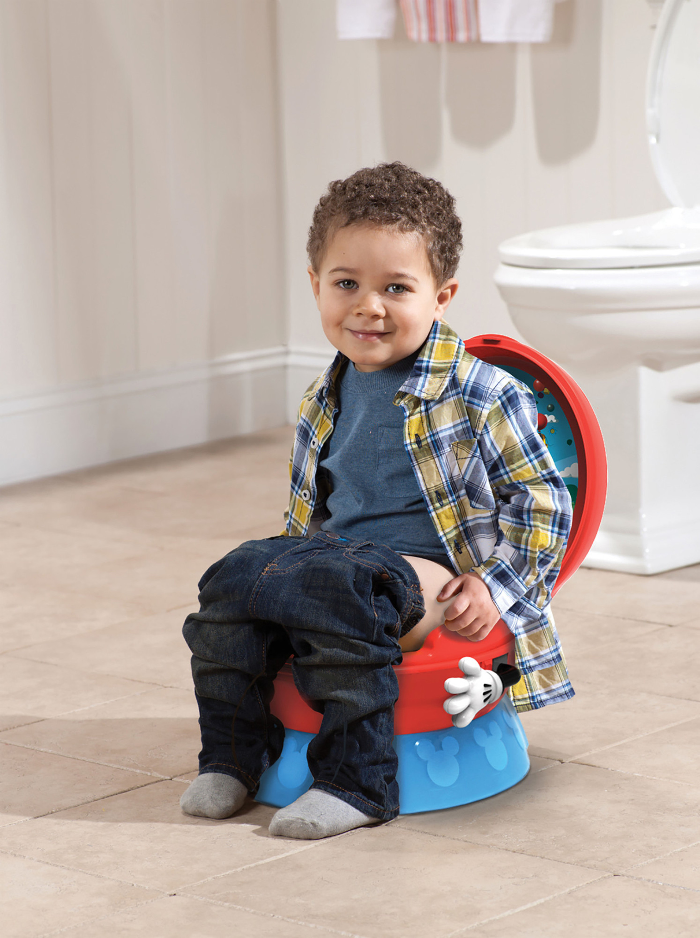 Disney Mickey Mouse Racer 3-in-1 Potty Training Toilet, Toddler Toilet Training Set & Step Stool - image 3 of 5