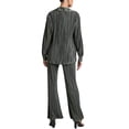 thumbnail image 3 of VISgogo - Conjunto de pantalones para mujer, blusa fruncida de manga larga con cuello en V y cuello de solapa + pantalones elásticos de longitud completa VISgogo moda, 3 of 9