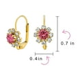 thumbnail image 4 of Bling Jewelry Womens Floral Crystal Drop Pink Flower Earrings Gold Plated Lever Back, 4 of 5