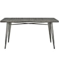 thumbnail image 2 of Modway Alacrity Rectangle Metal Dining Table in Gunmetal, 2 of 4