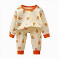 thumbnail image 6 of NOLDARES Toddler Boys Pajamas 2 Piece Set Long Sleeve Print Top and Pants Cotton Pjs Sleepwear Jammies Fall Winter 6-12 Months 12-24 Months 2t 3t 4t 5t 6t 7t 8t 9t Children,Orange,1-2 Y, 6 of 6