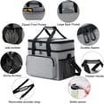 thumbnail image 2 of Inteprter Bolsa térmica para el almuerzo, bolsa térmica para bebidas, bolsa organizadora de alimentos para viajes de acampada con cremallera para hombres Suministros térmicos Inteprter HA064104-00B, 2 of 6