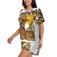 thumbnail image 2 of Daiia Skull Cowboy Pattern Womens Pajama Sets Short Sleeve Pajamas for Women Sets Soft Lounge Sets Casual Round Neck Sleepwear PJS-Large, 2 of 7