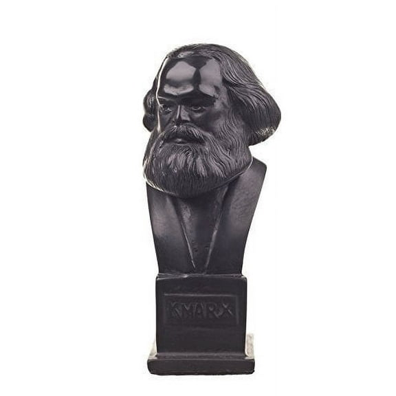 danila-souvenirs German Philosopher Socialist Karl Marx Stone Bust Statue Sculpture 4.9'' Black