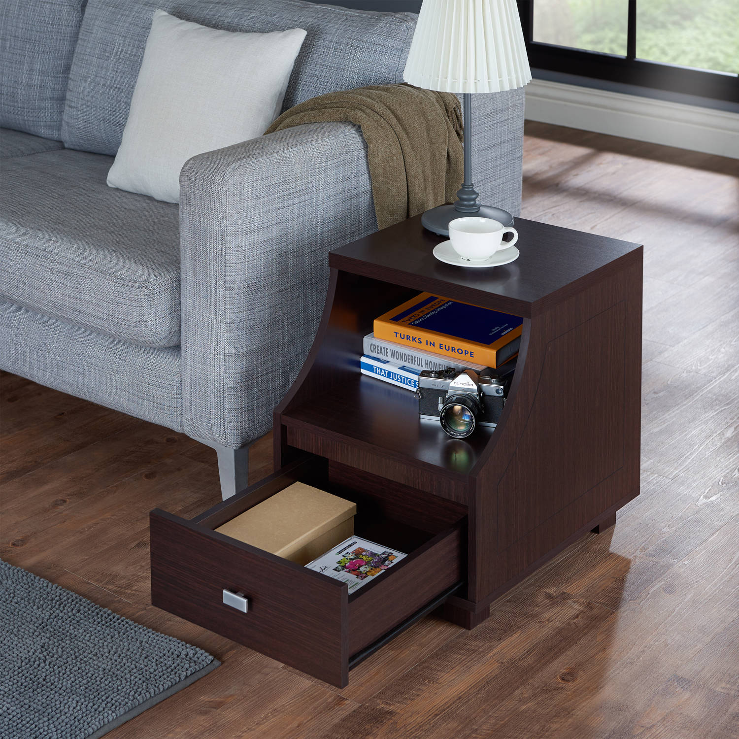 Furniture of America Patton End Table, Walnut