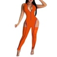 thumbnail image 1 of HBFAGFB Combinaisons pour Femmes Col en V Sans Manches Dos Nu Mode Plissée Orange Taille P, 1 of 3