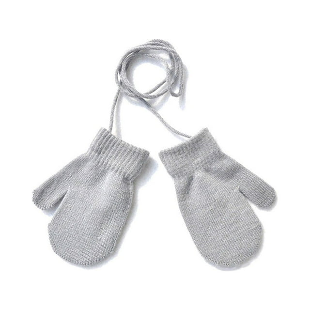 Guantes para Niños Sweethay 1 Par Manopla de Punto Color Negro Blanco Azul Cielo Rojo Rosa Rojo Gris Claro
