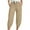 #060-Khaki, variant on Roncen Women's Harem Capri Pants - Loose Fit Elastic Cuff Trousers with Solid Color & Pockets