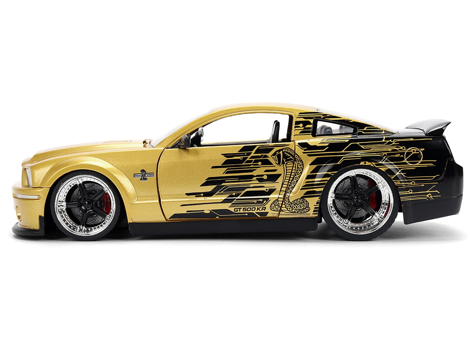 2008 Ford Shelby Mustang GT-500KR Gold Metallic and Black with Graphics "Bigtime Muscle" Series 1/24 Die Cast Model Car by Jada