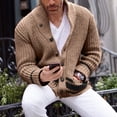 thumbnail image 1 of Suéter de cuello alto medio de color sólido cómodo e informal de otoño, suéter con botones para hombres, 1 of 6