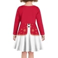 thumbnail image 3 of FKELYI Christmas Santa ELF Costume Long Sleeve Dresses Size 3-4 Durable Girls Swing Dress Long Sleeve Breathable Girls Long Sleeve Dress Fall, 3 of 4