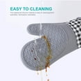 thumbnail image 4 of Graflsoa Extended Heat-Resistant Gray Silicone Oven Gloves with Cotton Lining and Hand Clips, Safe for Baking and Cooking Up to 230℃, Non-Slip Design, Hanging Holes Included, Modern Kitchen Essential, 4 of 7