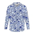 thumbnail image 4 of Raeneomay Long Sleeve Shirts for Men Printed Long Sleeved Button Up Lapel Top, 4 of 5
