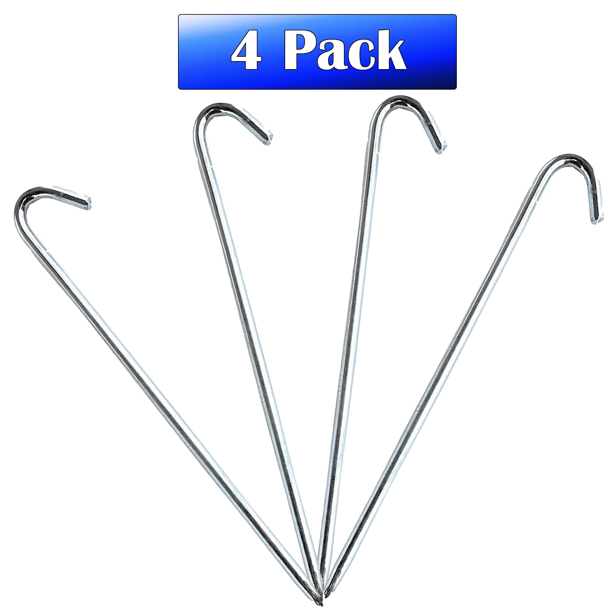 Moose Supply 18" x 5/8" Heavy Duty Steel Tent Stake Ground Peg, 4 pack