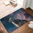 thumbnail image 4 of Rateoe Night Sky Wolf Pattern Flannel Door Mat Indoor Outdoor Entrance, Waterproof All-Weather Doormat,Fade Resistant, Low Profile Entryway Mat 16x24in, 4 of 7
