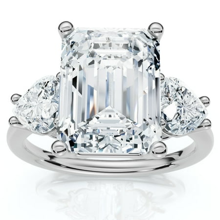 Pompeii Certified 2.50 - 5.50Ct Emerald & Heart Shape Diamond Engagement Ring 14k Gold Lab