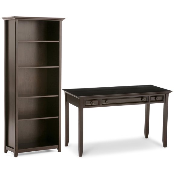 Simpli Home Amherst 54 inch Desk and 30 inch Bookcase
