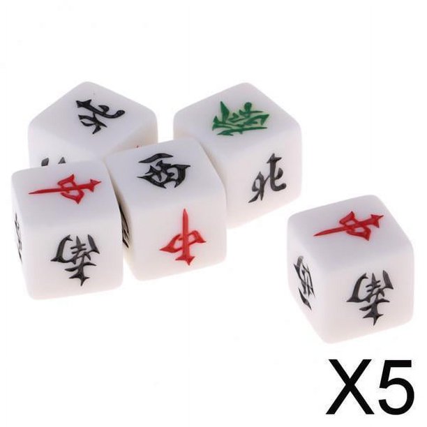 5xMahjong Dice Sur Noreste Oeste Dirección Del Viento Dice Mahjong Game 5 piezas