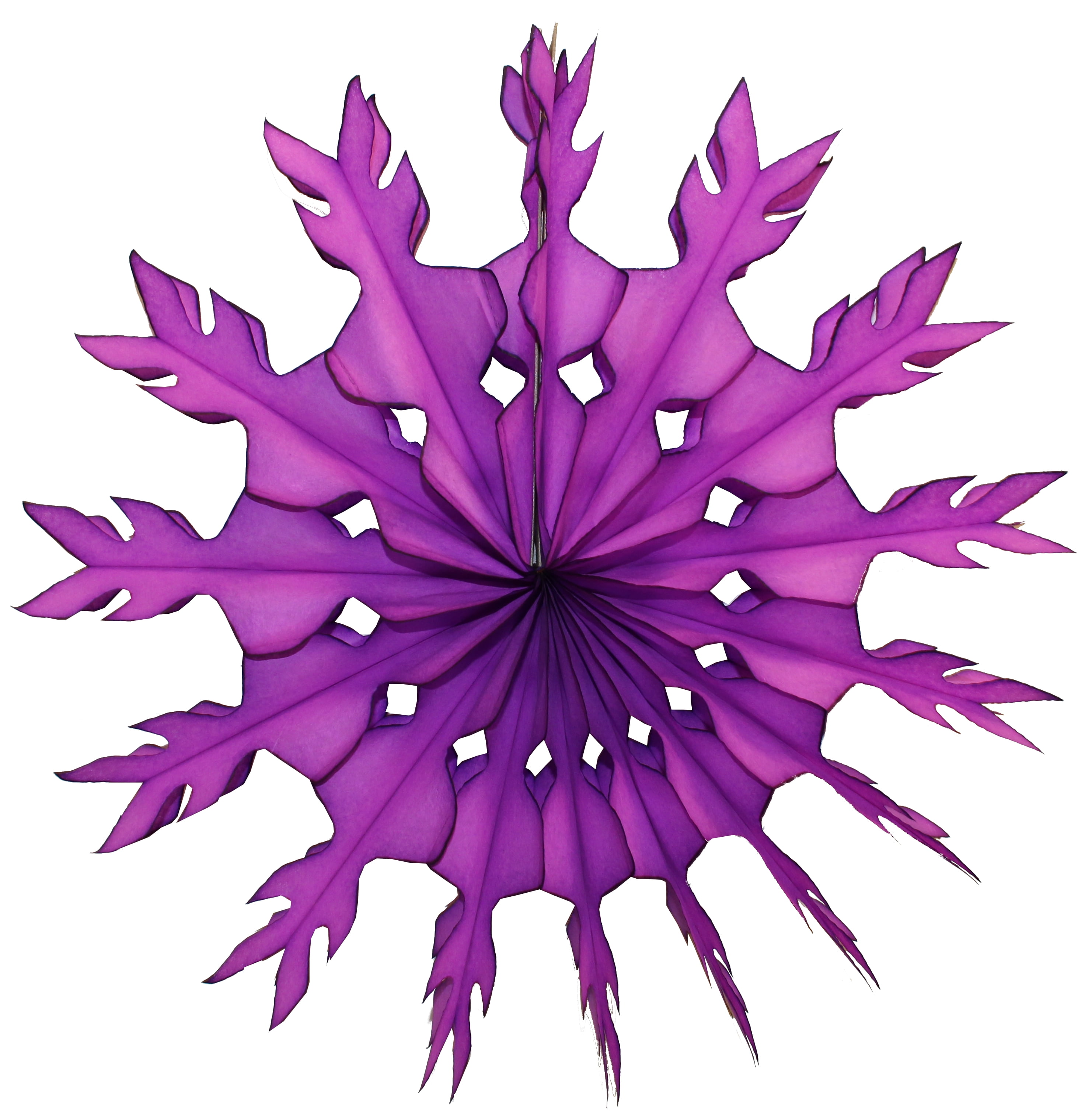 6Pack Devra Party 15 Inch Tissue Paper Snowflake Decoration, Purple
