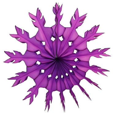 3-Pack Devra Party 15 Inch Tissue Paper Snowflake Decoration, Purple