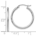 thumbnail image 2 of 14k White Gold Polished Hinged Hoop Earrings - 1.3 Grams - Measures 25x24mm Wide 2mm Thick, 2 of 2