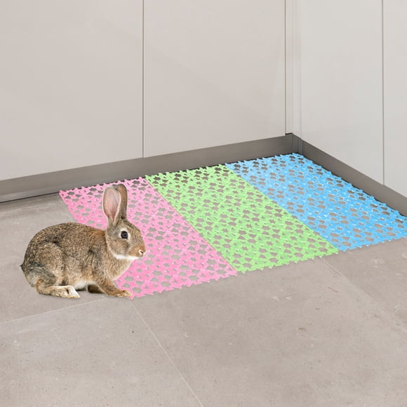 IDEANATEGRATE 6Pcs Small Animal Cage Mats Assorted Color Hollow Design Pads for Guinea Pigs Chinchillas