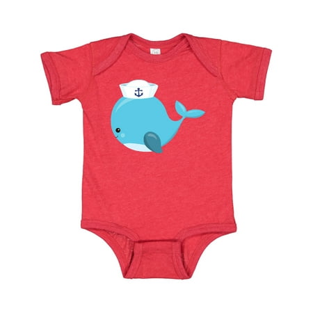 

Inktastic Blue Whale Sailor Whale Whale With Sailor Hat Gift Baby Boy Bodysuit