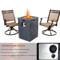 thumbnail image 3 of 19 inch Outdoor Propane Fire Pit Table, 40,000 BTU Patio Gas Heater Column with Vertical Texture Surface, Red Lava Rocks, and PVC Firebowl Cover, 3 of 6