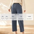 thumbnail image 4 of Women's Stripe Pajama Pants Casual Elastic Waist Loose Wide Leg Lounge Bottoms Comfy Casual Breathable Everyday Wear, 4 of 7