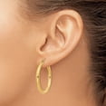 thumbnail image 4 of 14K Yellow Gold 1.20  inch Hoop Earrings for Women 3mm thick click top hoop earrings in Real 14K Gold, 4 of 8