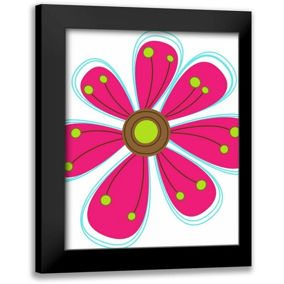 Robinson, Tamara 20x24 Black Modern Framed Museum Art Print Titled - Zoom Flower III