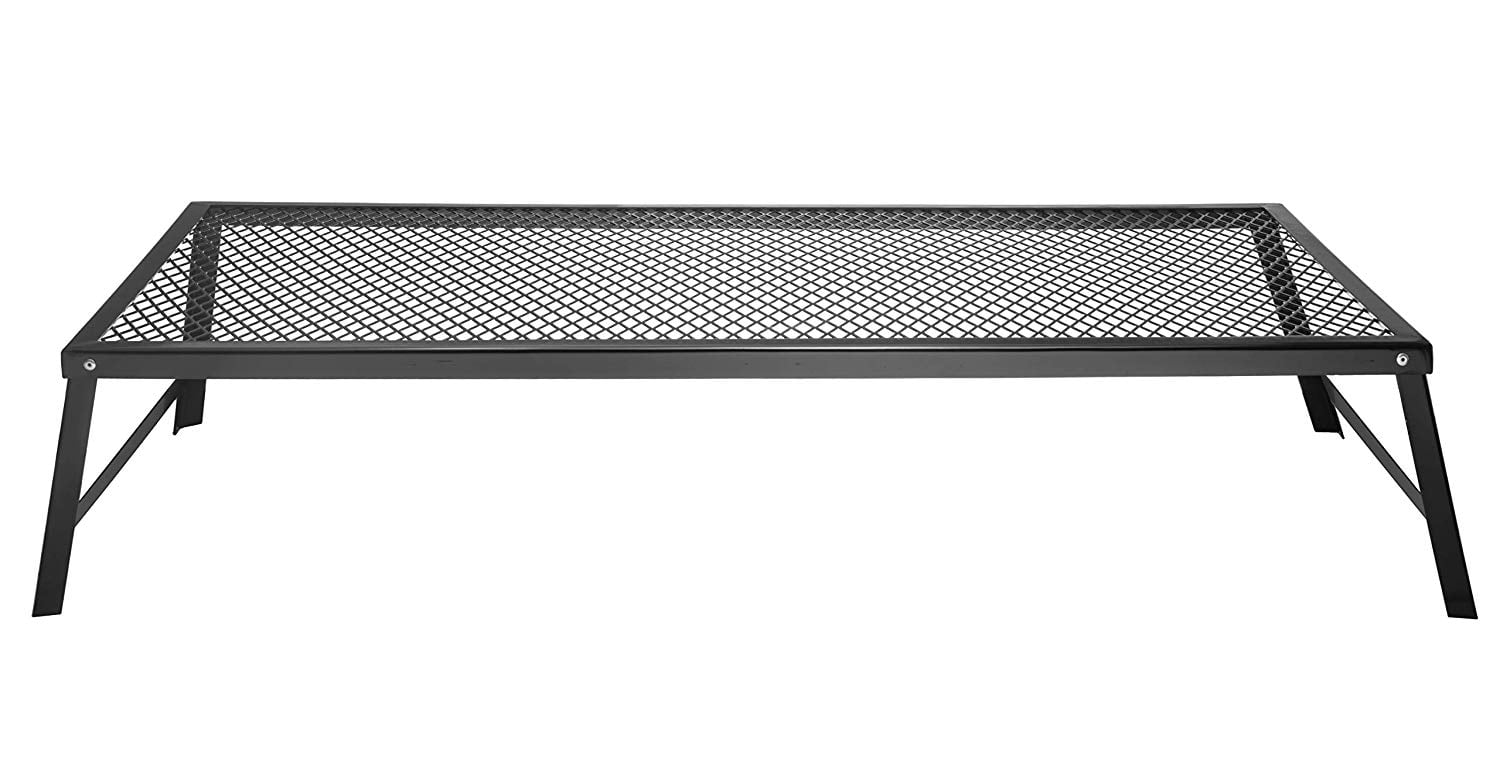 Bruntmor Portable Campfire Grill Stand with Folding Legs, 35 in x 18 in